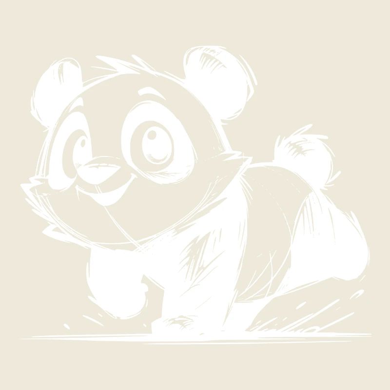 Petit panda mignon bébé dessin au crayon