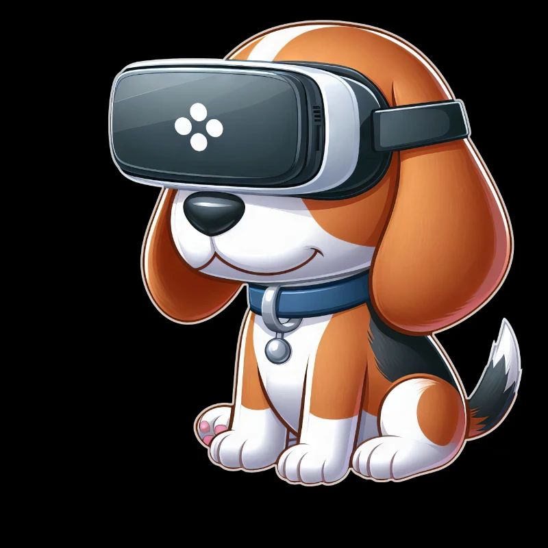 Beagle Hund VR Gamer Gaming Science Fiction