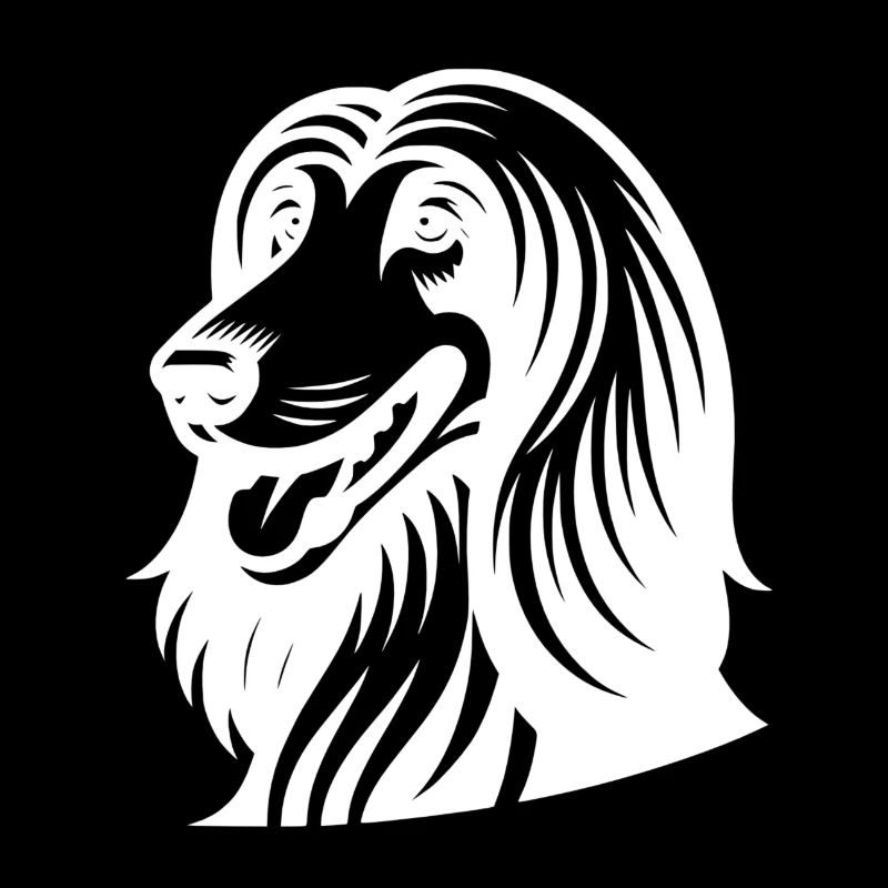 Dog Head Afghan Hound Portrait