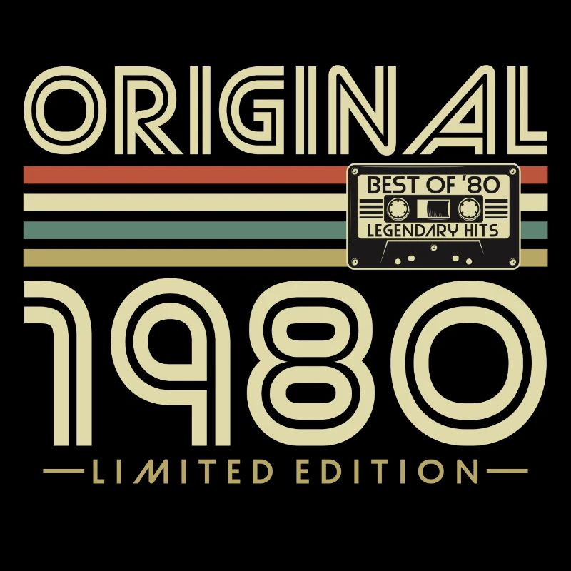 Original 1980's Vintage Anniversaire Rétro