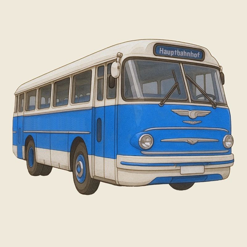 Alter blauer Bus