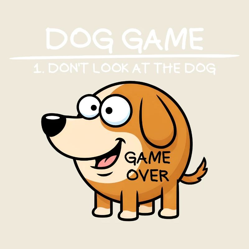 Jeu de chien Ne regarde pas le chien Chien drôle
