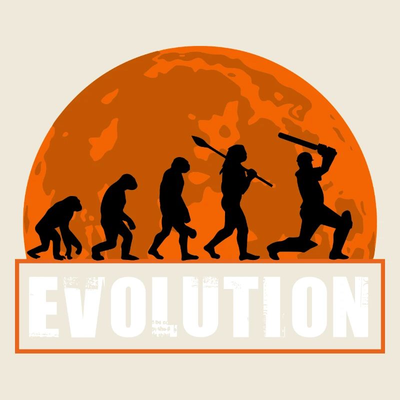 Lustig Cricket Mädchen Spieler Evolution Design Weiblich