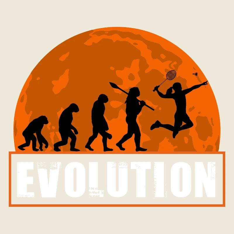 Badminton Evolution Spieler Retro Moon Sport