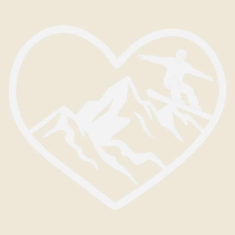 Herz, Berge und Snowboarder
