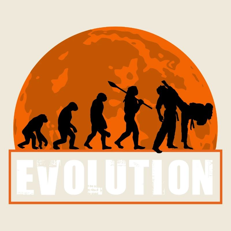 Judo Evolution Martial Arts Sunset Silhouette