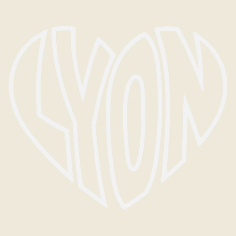 Lyon Heart Logo Line Art