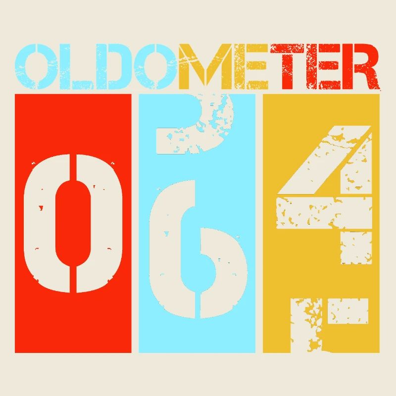 Oldometer 64 Vierundsechzigster Geburtstag