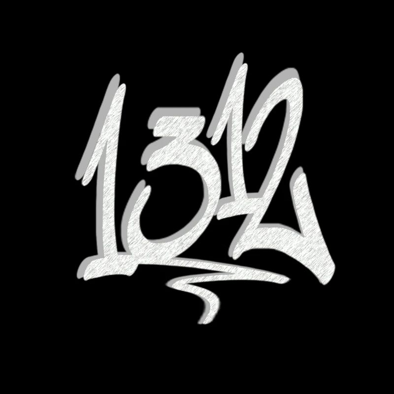 1312 Grey Graffiti Tag