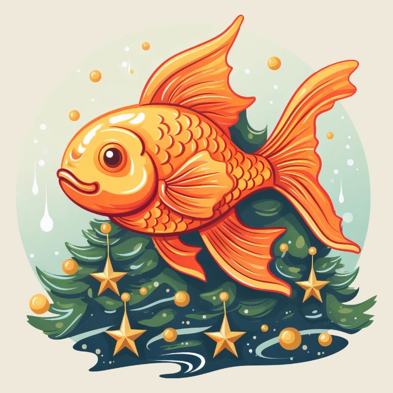 Weihnachtsbaum mit Goldfischen