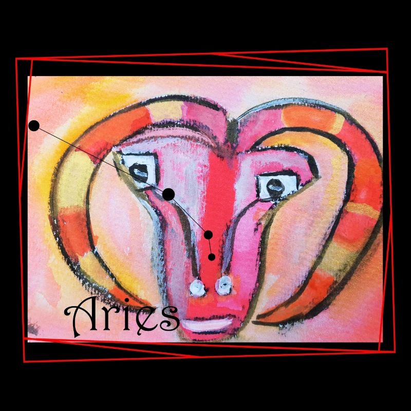 Aries Rainbow Celestial Art