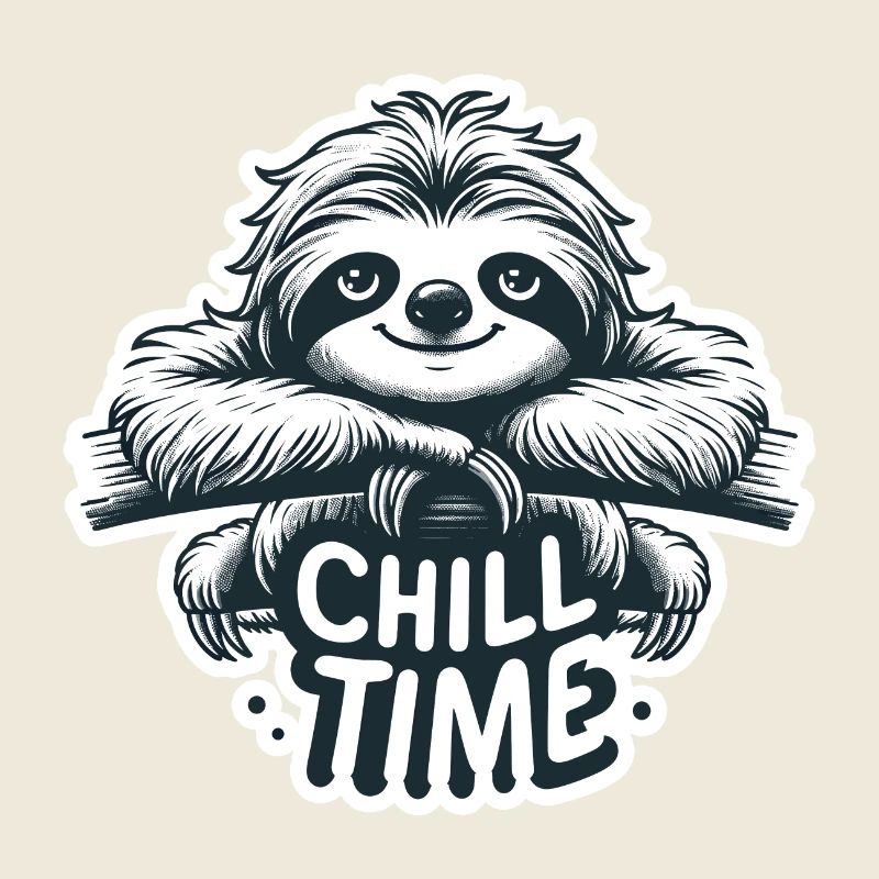 Chill Time - Sloth Illustration