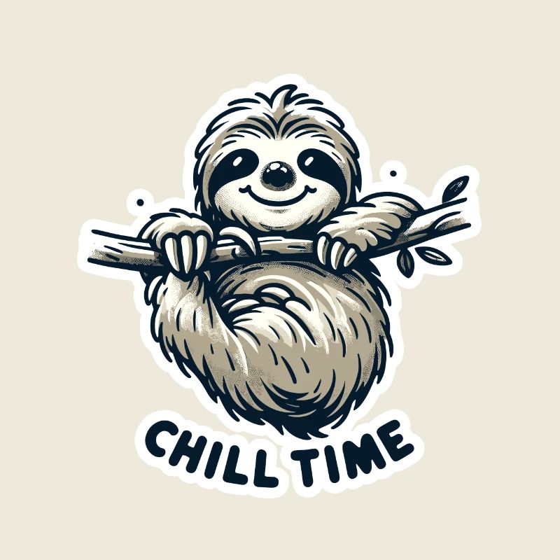 Chill Time - Sloth Illustration