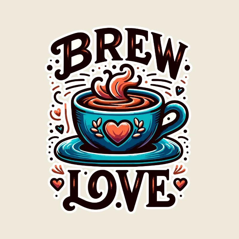 Brew Love - Coffee Cup Illustration