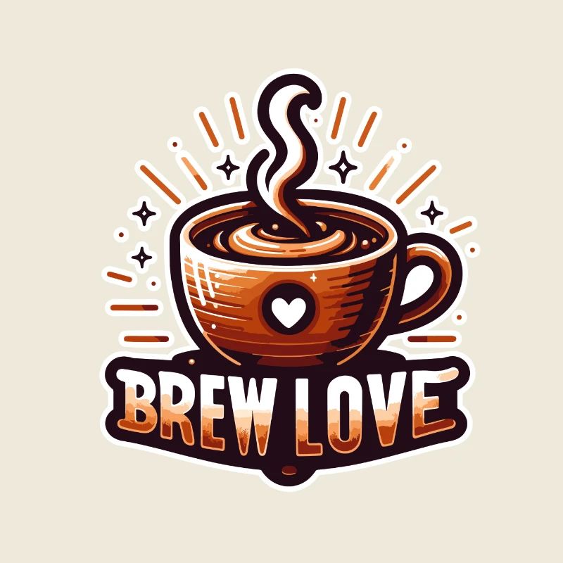 Brew Love - Coffee Cup Illustration