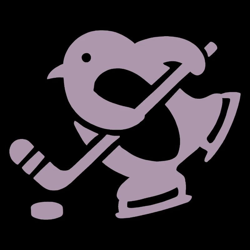 Pinguin Hockey Eishockey Silhouette Minimalistisch