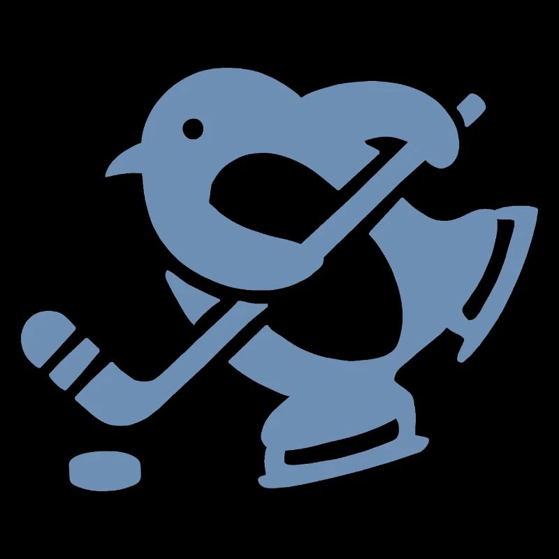 Pinguin Hockey Eishockey Silhouette Minimalistisch