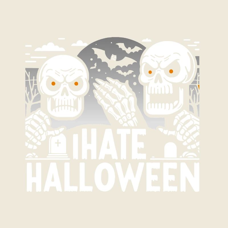 Dark Gothic Halloween Skeleton Design