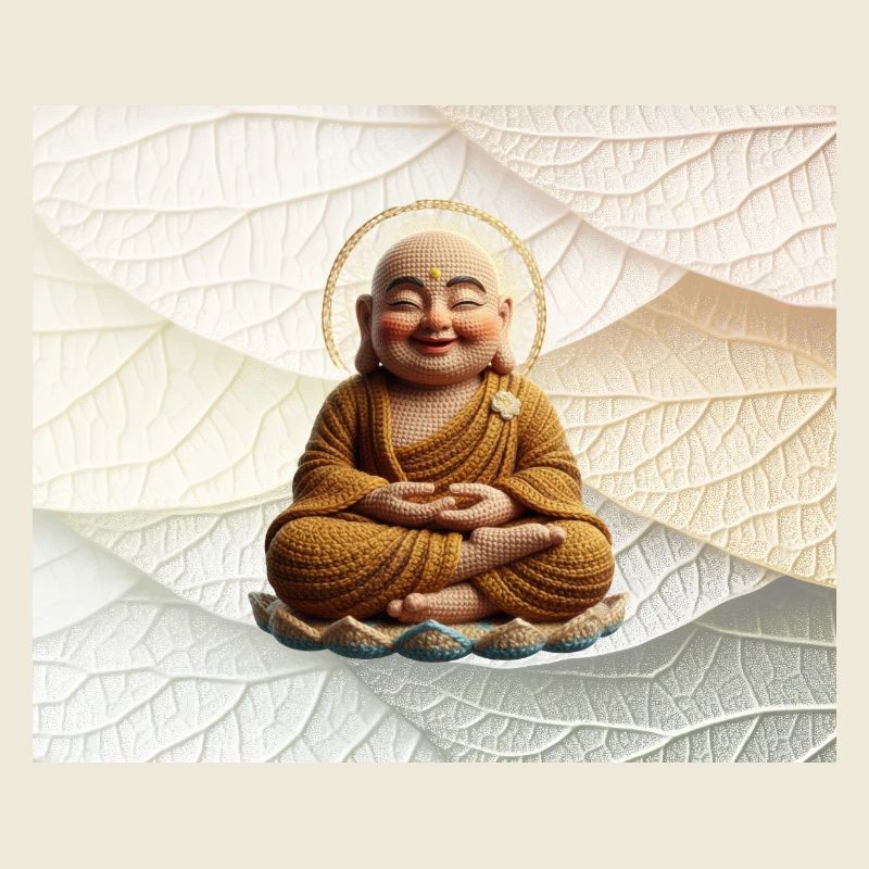 Buddha auf Blattmuster