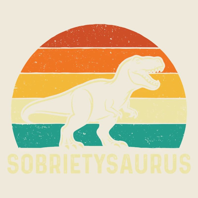 Sobrietysaurus Funny Sober Recovery AA NA