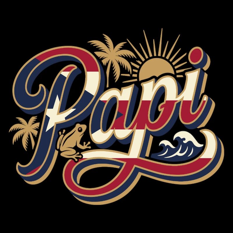 Papi Tropical Strand Palmen Sommer Papa