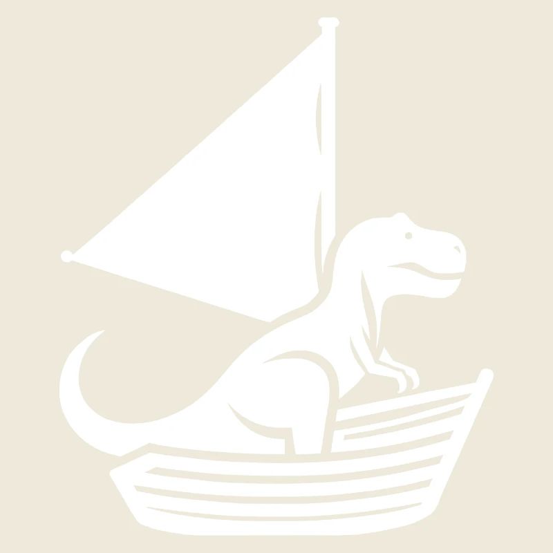 Cooler Sommer Segelboot T-Rex Silhouette