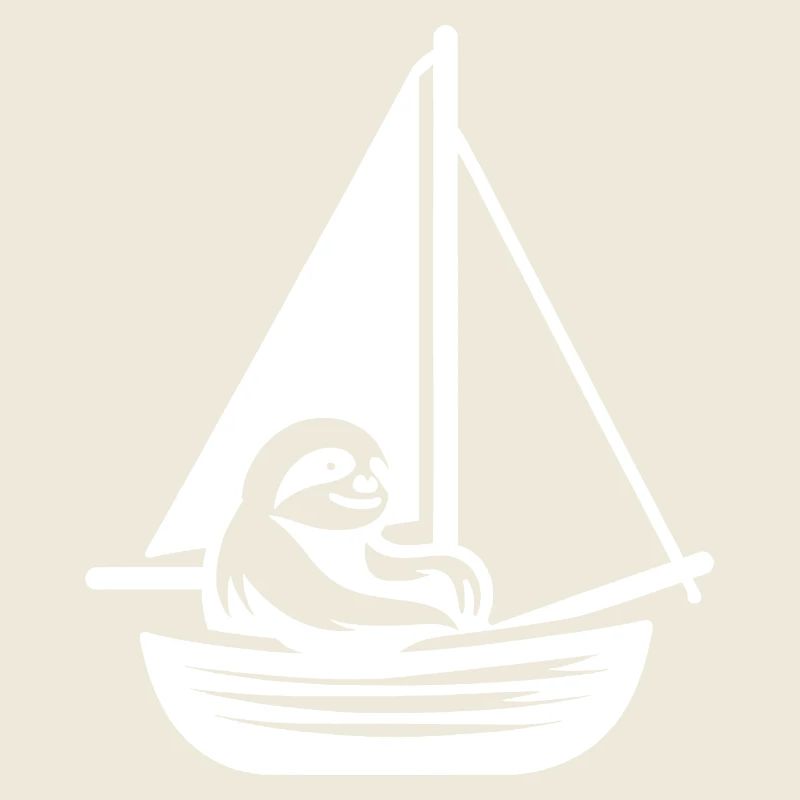 Summer Sailing Sloth Silhouette Cool