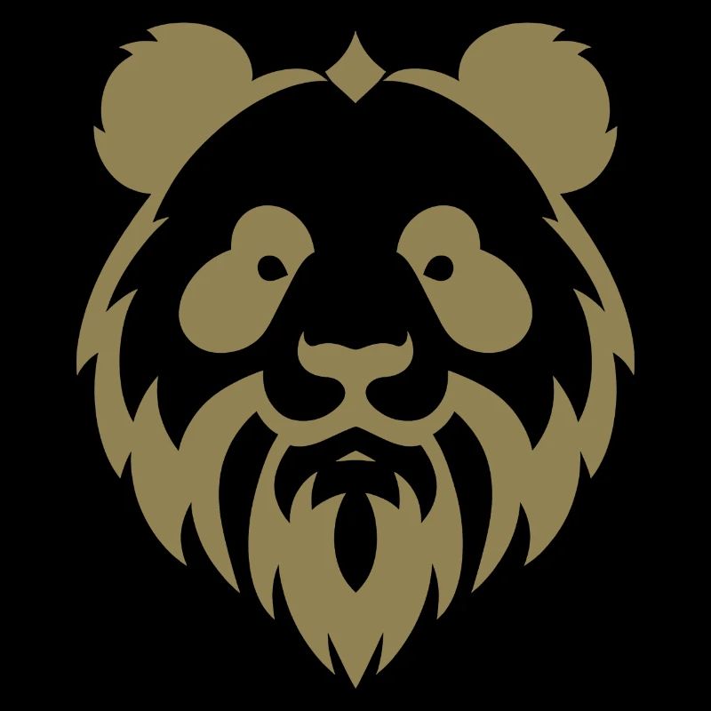 Panda avec barbe Portrait d’ours minimaliste