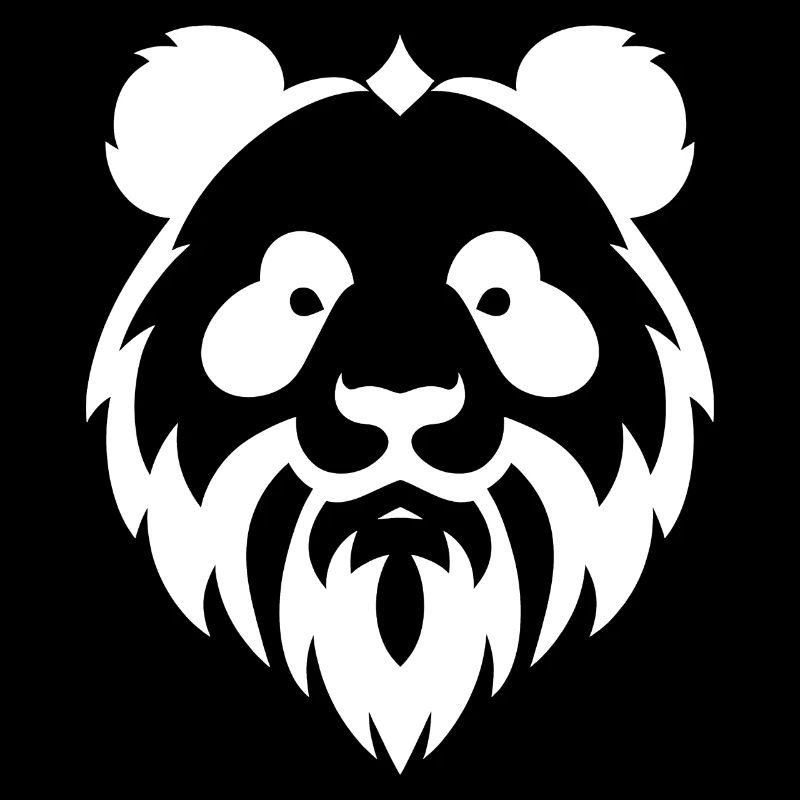 Panda avec barbe Portrait d’ours minimaliste