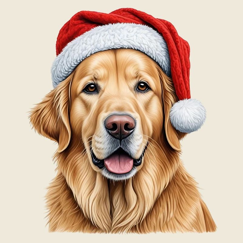 Golden retriever de Noël