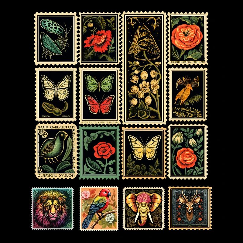 Decorative Fancy Postage Stamps