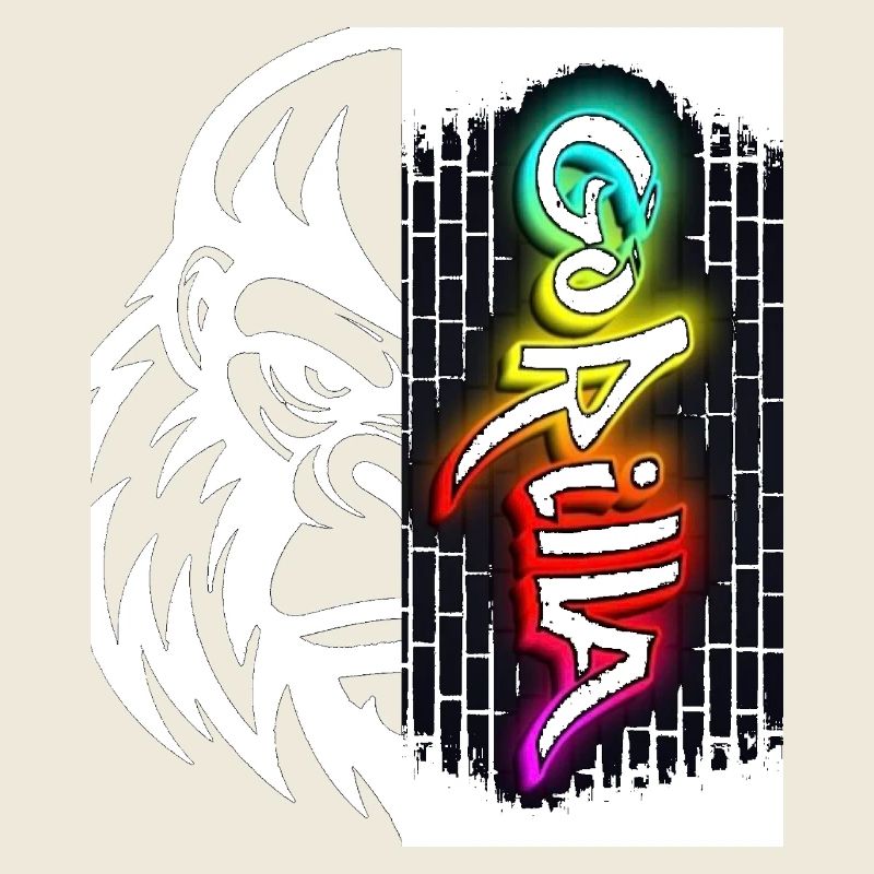 Neon Graffiti Text on Brick