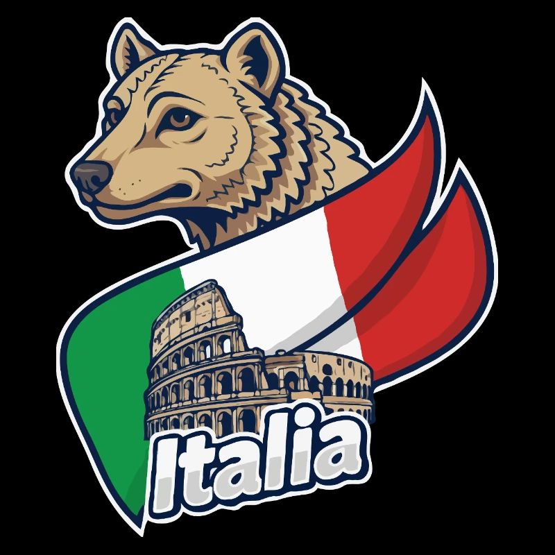 Italienischer Wolf mit Kolosseum