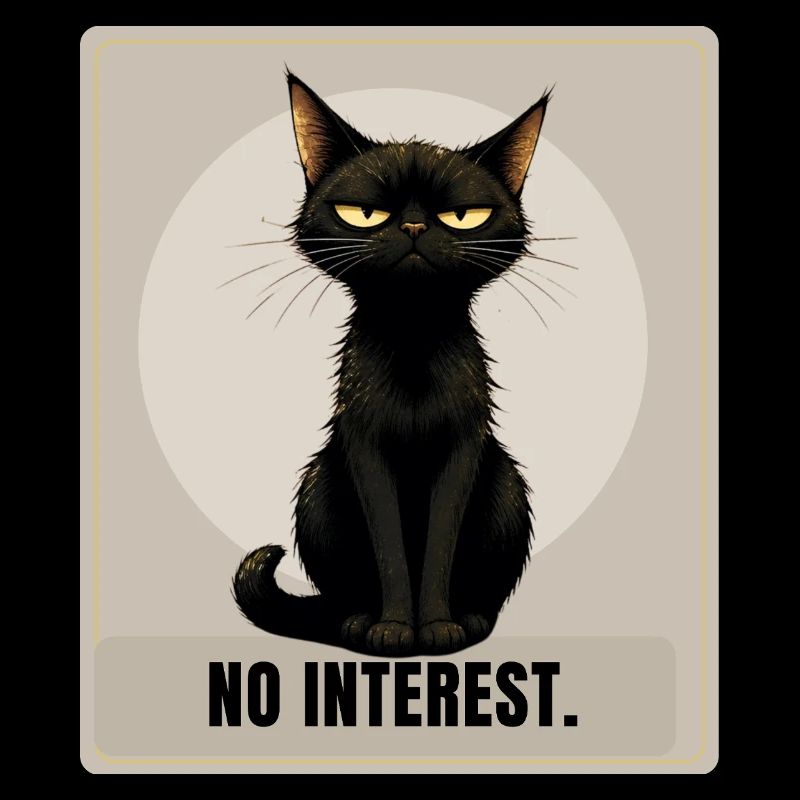 No Interest. – Sarcastic Black Cat Design