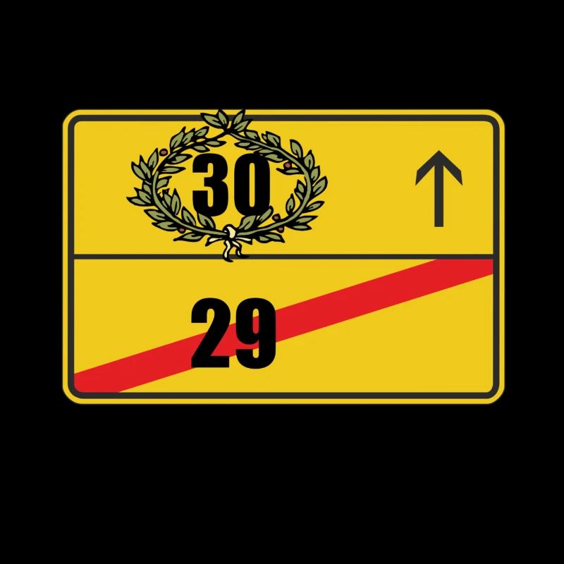 Ortsschild 30. Geburtstag Geschenk
