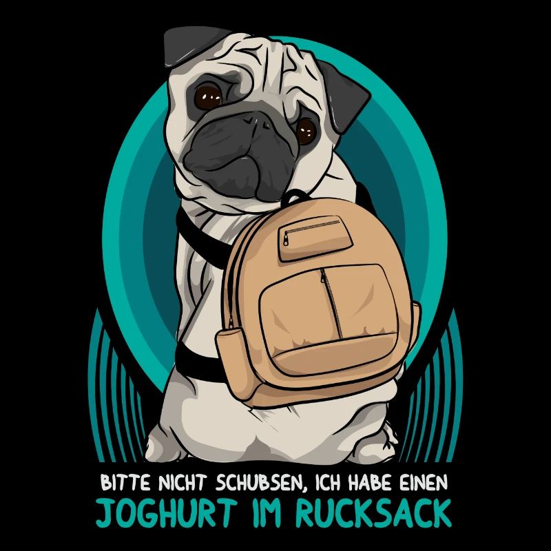 Carlin / Pug avec sac à dos