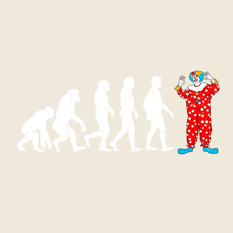 Clown evolution gift funny circus panthomime