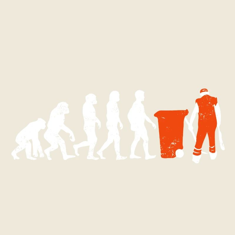Garbage man evolution gift job occupation garbage orange