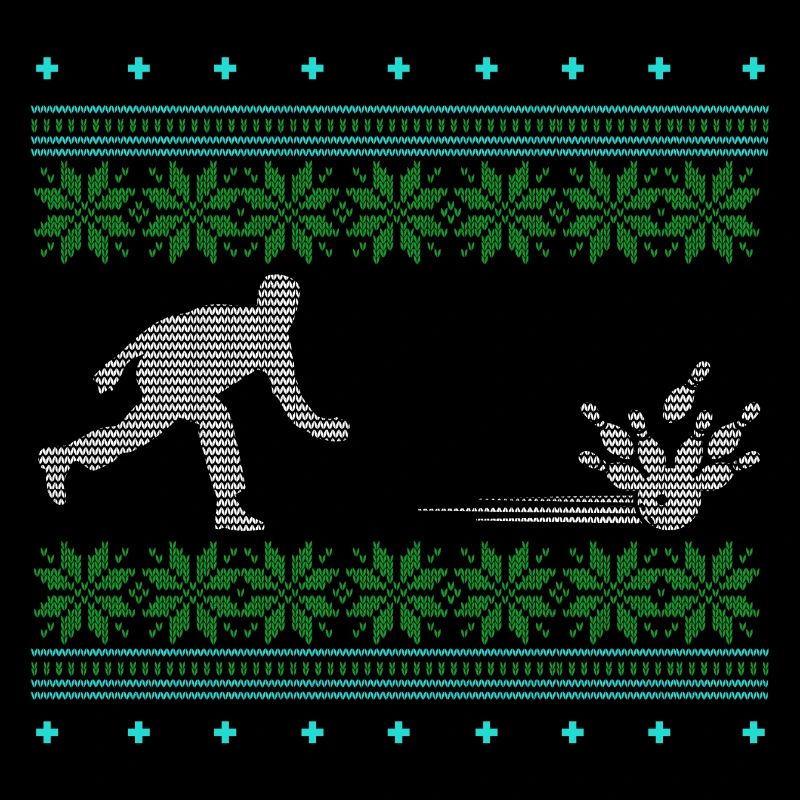 terrain de boules laid noël pull sport bowling cadeau