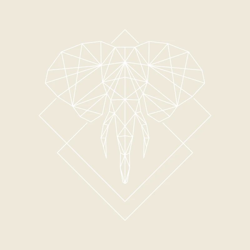 Polygon elephant white