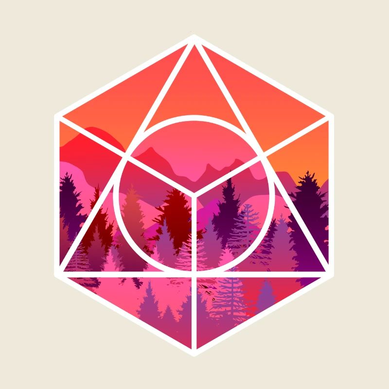 Sunset in the mountains with forest