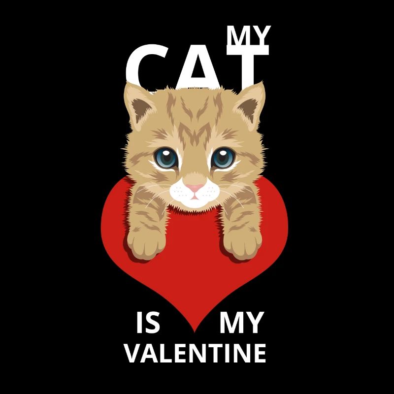 Mon chat est mon valentine. chat Valentine