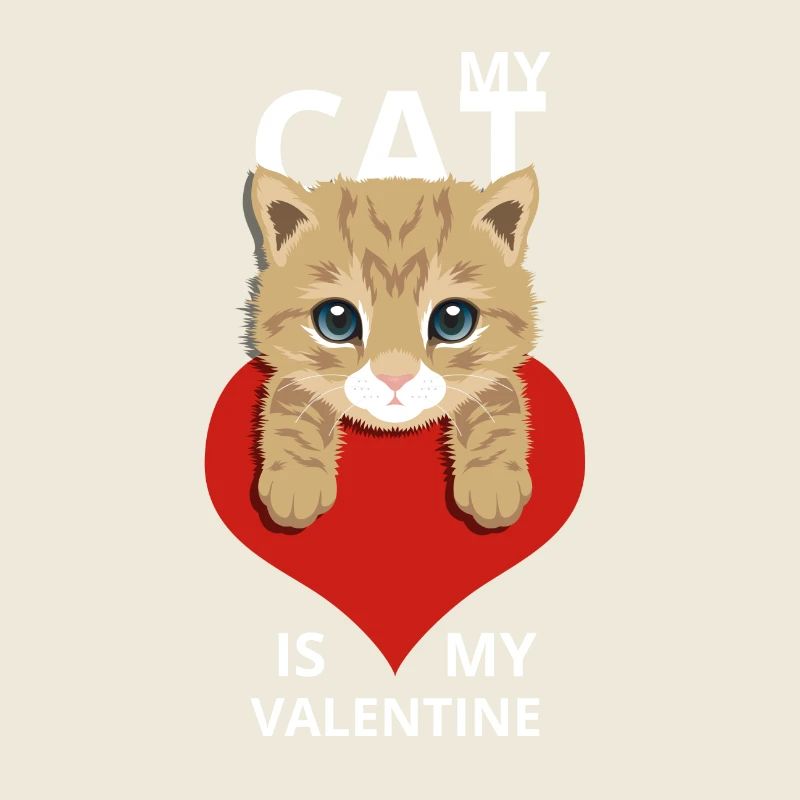 Mon chat est mon valentine. chat Valentine