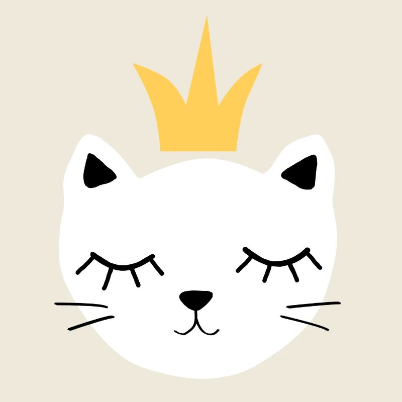 chat blanc avec couronne