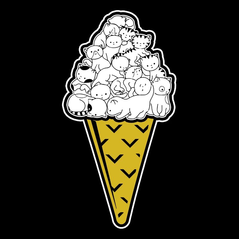 Cute Cat Ice Cream for Cat Lovers Gift