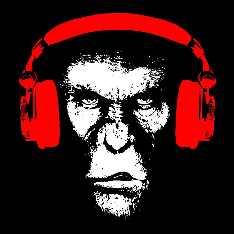 Gorilla avec un casque - Monkey Music Basse-cadeau