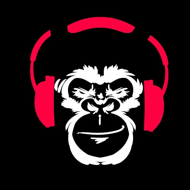 Techno monkey gorilla music headphones