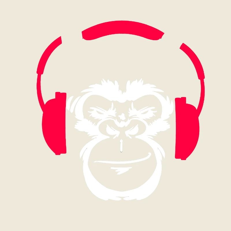 Techno Affe Gorilla Musik Kopfhörer