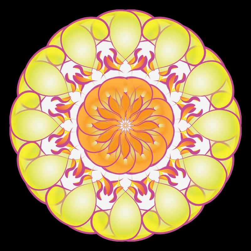 Yellow circle pattern sun flowers gift