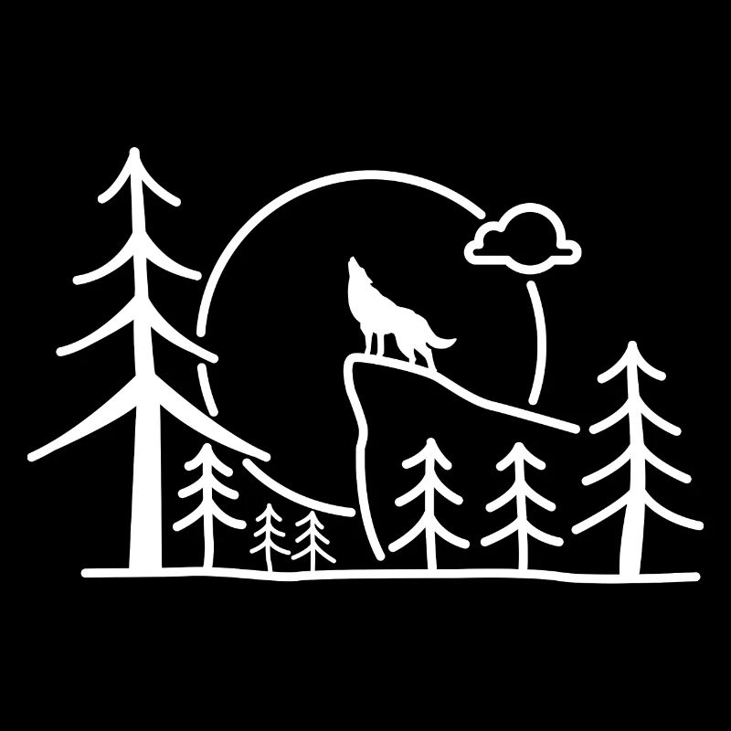 Wolf Wilderness Gift Forest Moon Wild Nature Rocks
